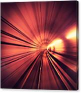 Lights On The Tunnel - Motion Blur Canvas Print