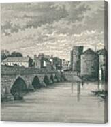 Limerick - Thomond Bridge And King Canvas Print