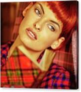 Linda Evangelista With Short Red Hair Wearing Canvas Print