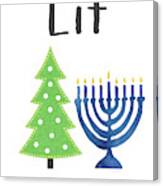 Lit Christmas And Hanukkah- Art By Linda Woods Canvas Print