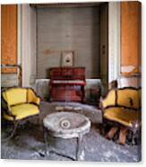 Living Room In Decay With Piano Canvas Print