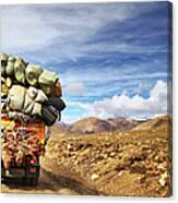 Loaded Truck With Bags In Himalaya Canvas Print