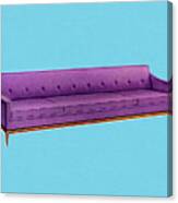 Long Purple Sofa Canvas Print