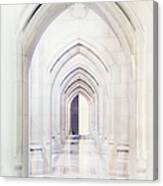 Long View Of Arches In A Church Canvas Print