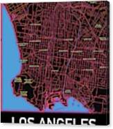 Los Angeles City Map Canvas Print