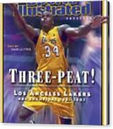Los Angeles Lakers Shaquille Oneal, 2001 - 2002 Nba Sports Illustrated Cover Canvas Print