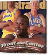 Los Angeles Lakers Shaquille Oneal With Kareem Abdul-jabbar Sports Illustrated Cover Canvas Print