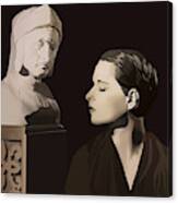 Louise Brooks With Bust Of Dante Alighieri Canvas Print