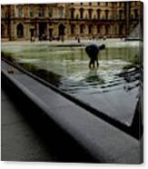 Louvre, Water Canvas Print