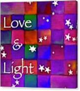Love And Light Text Art Canvas Print