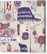 Love In Rome Greeting Card Canvas Print