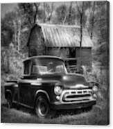 Love That Black And White 1957 Chevy Truck Canvas Print