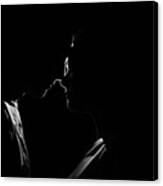 Loving Couple In Backlit Canvas Print