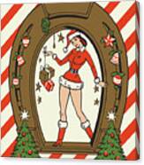 Lucky Christmas Horseshoe Canvas Print
