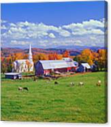 Lush Autumn Countryside In Vermont With Canvas Print