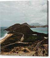 Lush Landscape View Of St Kitts And Nevis Taken From Frigate Bay Canvas Print