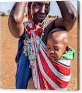 Maasai Woman And Baby Canvas Print