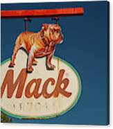 Mack Bulldog Vintage Sign Canvas Print