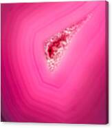 Macro Of A Beautiful Pink Stone Cut Canvas Print