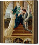 Madonna And Child Seated Between St. Genevieve And Joan Of Arc By Elisabeth Sonrel Canvas Print
