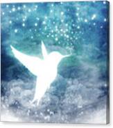 Magical, Whimsical Spirit Hummingbird Drinking Stars Canvas Print