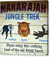Maharajah Jungle Trek Sign Canvas Print