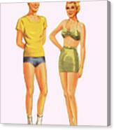 Man And Woman Wearing Underwear Canvas Print