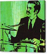 Man Playing A Drum Set Canvas Print