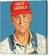 Man Wearing A Great America Cap Canvas Print