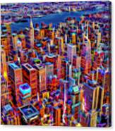 Manhattan Nyc Electrifying Pulse Canvas Print