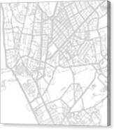 Manilla Philippines City Map Black And White Street Series Canvas Print