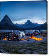 Many Glacier Hotel At Twilight Canvas Print