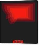 Map Of Montana Red Canvas Print