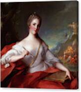 Marie Genevieve Boudrey As A Muse By Jean Marc Nattier Canvas Print