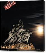Marine Corps Iwo Jima Memorial At Moonrise Canvas Print