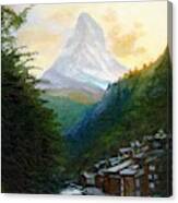 Matterhorn And Zermatt At Dusk Canvas Print