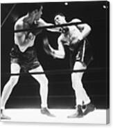 Max Schmeling And Joe Louis In Boxing Canvas Print