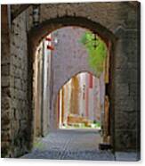 Medieval City In Rhodes Canvas Print