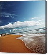 Mediterranean Beach Scene Canvas Print