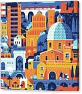 Mediterranean Italy Sea Town Cagliari Canvas Print