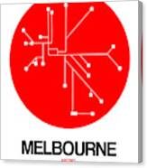 Melbourne Red Subway Map Canvas Print