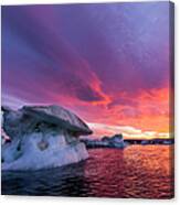 Melting Sea Ice At Sunset, Hudson Bay Canvas Print