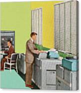 Men Working In Office Canvas Print
