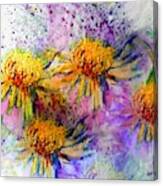 Messy Watercolor Flowers Canvas Print