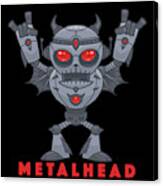 Metalhead - Heavy Metal Robot Devil - With Text Canvas Print