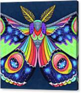 Midnight Rainbow Moth Canvas Print