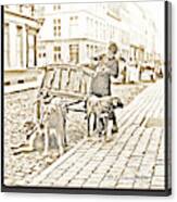 Milk Wagon, Street Scene, Germany, C. 1900, Vintage Photo Canvas Print