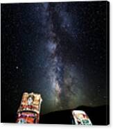 Milky Way Over Mojave Desert Graffiti 1 Canvas Print