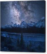 Milky Way Over Mountains Canvas Print