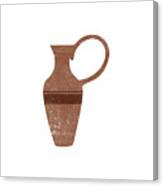 Minimal Abstract Greek Vase 14 - Lekythos - Terracotta Series - Modern, Contemporary Print - Brown Canvas Print